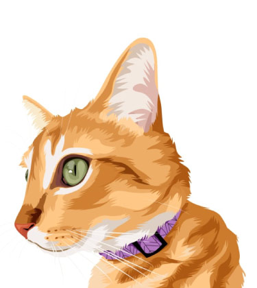 Caricature de demi-corps de chat orange