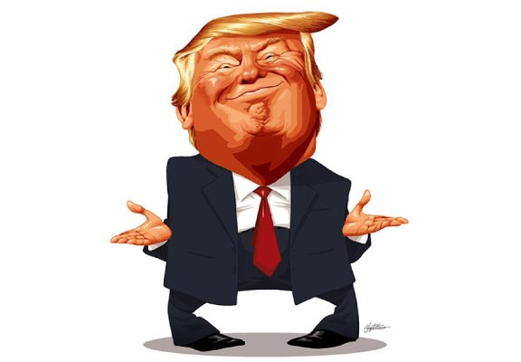 Dessin de Donald Trump prêt à négocier