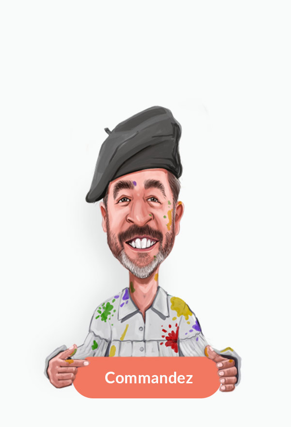 Croquis drôle d'un artiste plus âgé