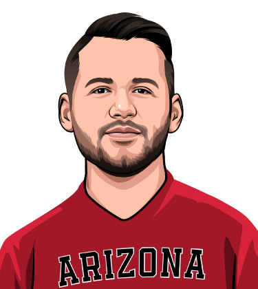 Head and Shoulders Cartoon Photo d'un sportif étudiant de l'état de l'Arizona